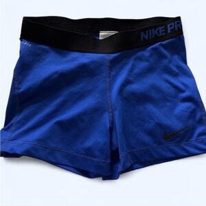 Nike Pro Women's Athletic Shorts in Blue and Black